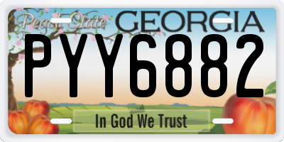 GA license plate PYY6882