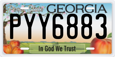 GA license plate PYY6883