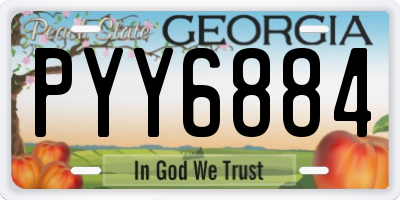 GA license plate PYY6884