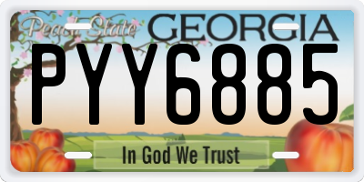 GA license plate PYY6885