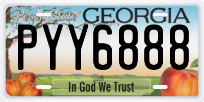 GA license plate PYY6888