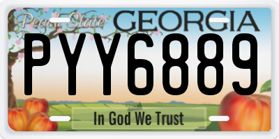 GA license plate PYY6889