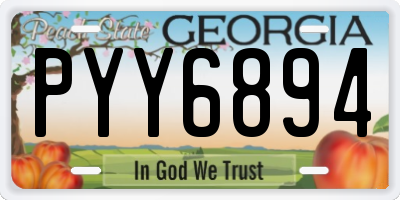 GA license plate PYY6894