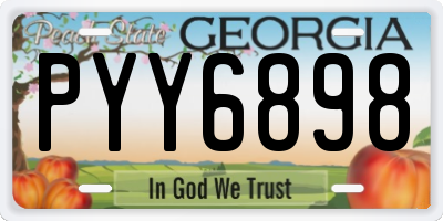 GA license plate PYY6898