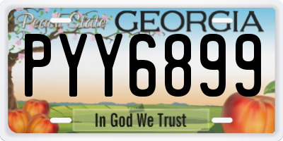 GA license plate PYY6899