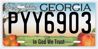 GA license plate PYY6903
