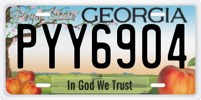 GA license plate PYY6904