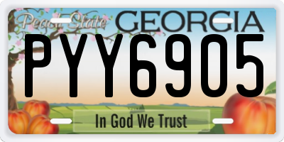 GA license plate PYY6905