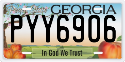 GA license plate PYY6906