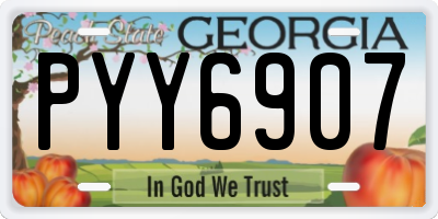 GA license plate PYY6907