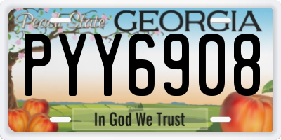 GA license plate PYY6908