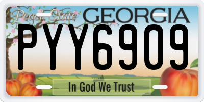GA license plate PYY6909