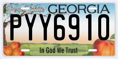 GA license plate PYY6910