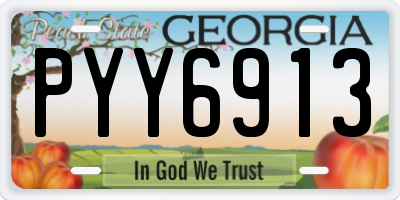 GA license plate PYY6913