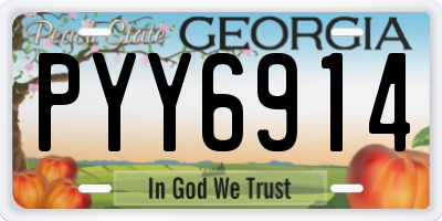 GA license plate PYY6914