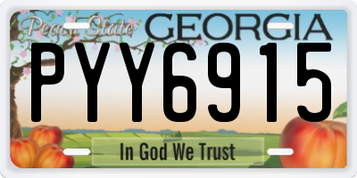 GA license plate PYY6915
