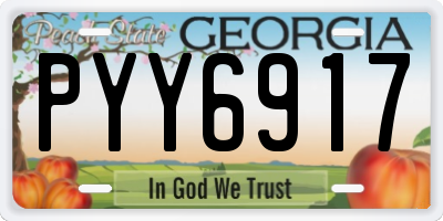 GA license plate PYY6917