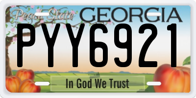 GA license plate PYY6921