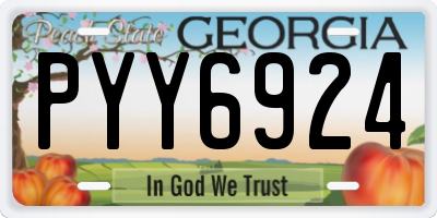 GA license plate PYY6924