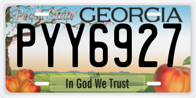GA license plate PYY6927