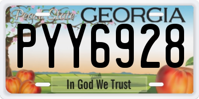 GA license plate PYY6928