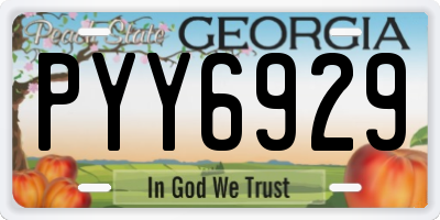 GA license plate PYY6929