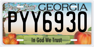 GA license plate PYY6930