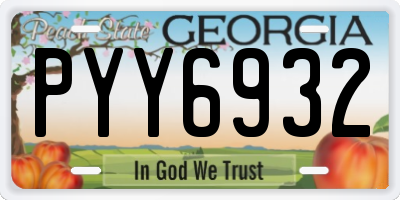 GA license plate PYY6932