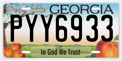 GA license plate PYY6933