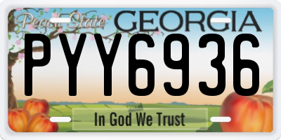 GA license plate PYY6936