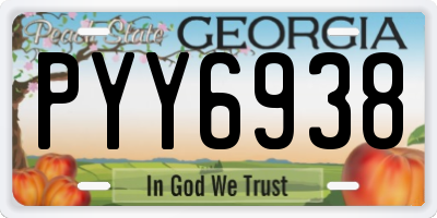 GA license plate PYY6938