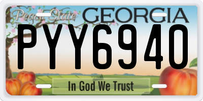 GA license plate PYY6940