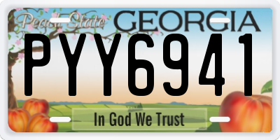 GA license plate PYY6941