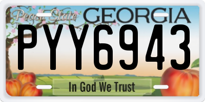 GA license plate PYY6943