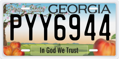 GA license plate PYY6944