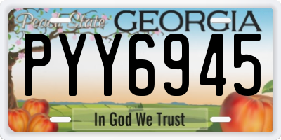 GA license plate PYY6945