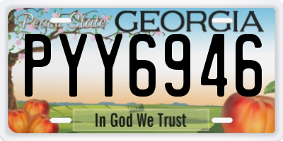 GA license plate PYY6946