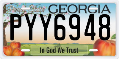 GA license plate PYY6948