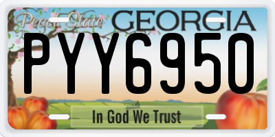 GA license plate PYY6950