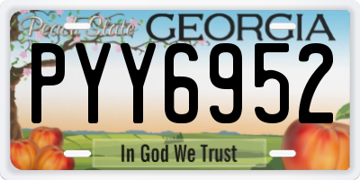 GA license plate PYY6952