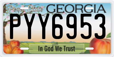 GA license plate PYY6953