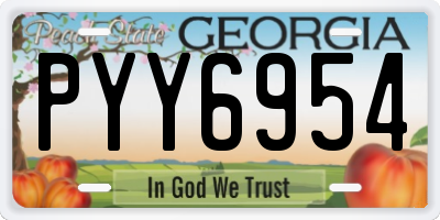 GA license plate PYY6954