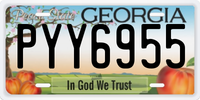 GA license plate PYY6955