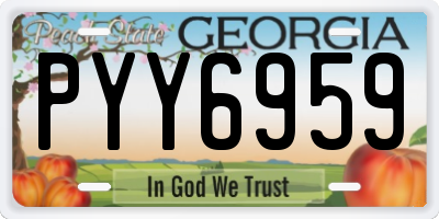 GA license plate PYY6959