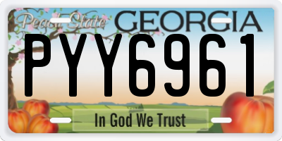 GA license plate PYY6961