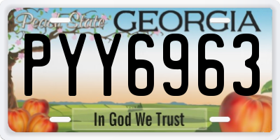 GA license plate PYY6963