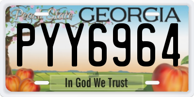 GA license plate PYY6964