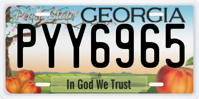 GA license plate PYY6965