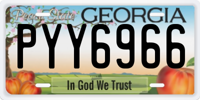 GA license plate PYY6966