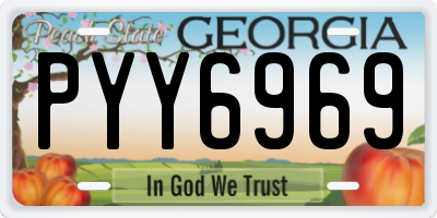 GA license plate PYY6969